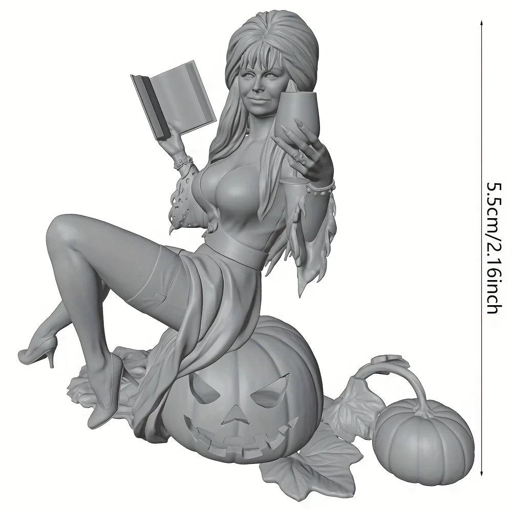 75mm Woman with Books, Resin Model Figure Kit, Fantasy Theme, Unassembled and Unpainted