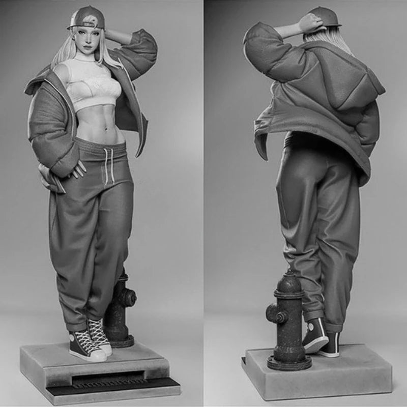 1/24 Modern Hip-Hop Girl, 2 Figures, Resin Model Figure Kit, Unassembled and Unpainted