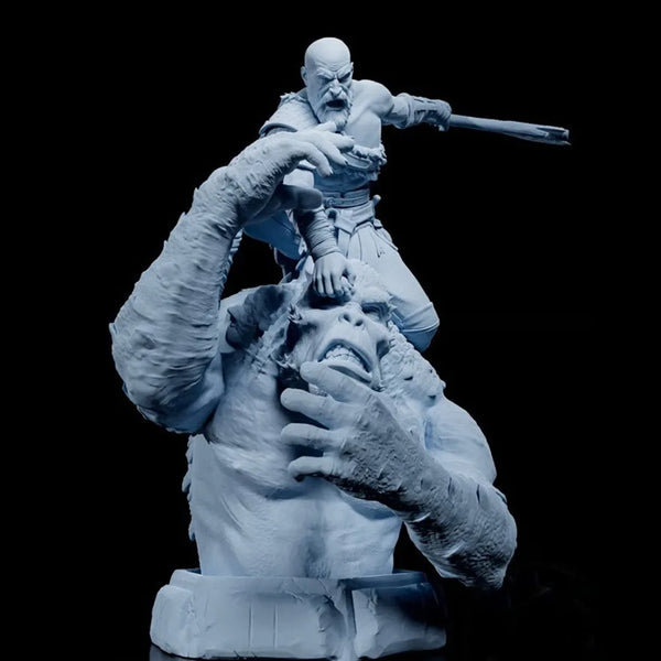 Barbarian Warrior Beast, 2 Figures, Resin Model Figure Kit, Fantasy Theme, Unassembled and Unpainted
