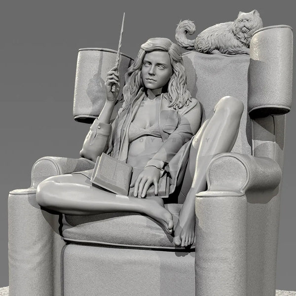 85mm Female Fantasy Sorceress with Familiar, 2 Figures, Resin Model Figure Kit, Fantasy Theme, Unassembled and Unpainted