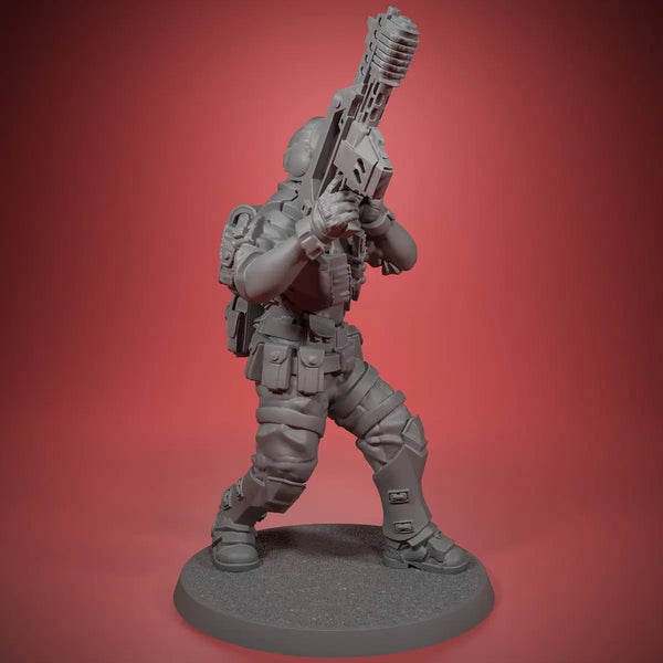 Armored Soldier, Resin Model Figure Kit, Sci-Fi Theme, Unassembled and Unpainted