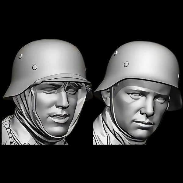 1/10 WWII German Wehrmacht Busts, 6 Figures, Resin Model Figure Kit, Unassembled and Unpainted