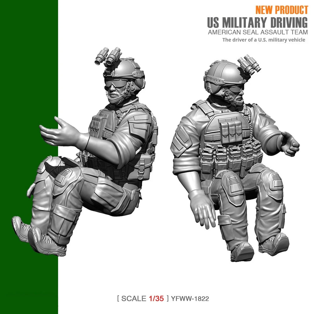 1/35 Modern 1/35 US Assault Team, 3 Figures, Resin Model Figure Kit, Unassembled and Unpainted