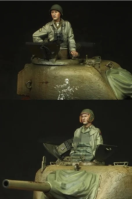 1/35 WWII US Army Tank Crew Soldier, Resin Model Figure Kit, Unassembled and Unpainted