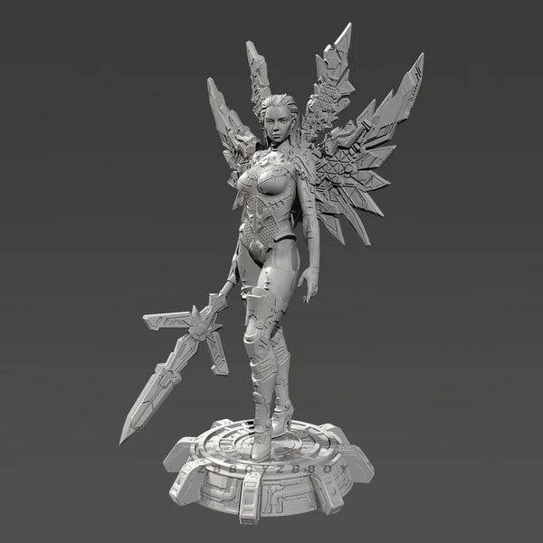 75mm Warrior with Laser Spear, Resin Model Figure Kit, Fantasy Theme, Unassembled and Unpainted