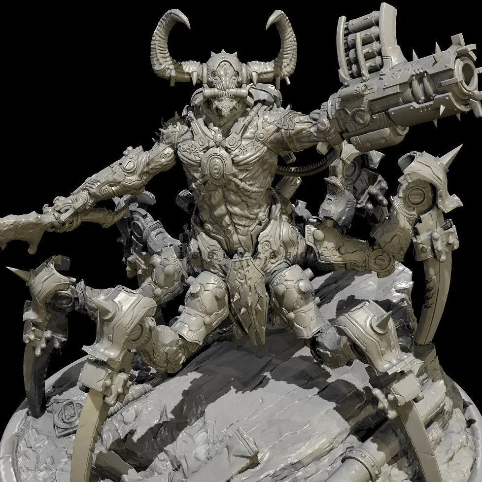 100mm Medieval Evil Demon Warrior, 6 Figures, Resin Model Diorama Kit, Unassembled and Unpainted