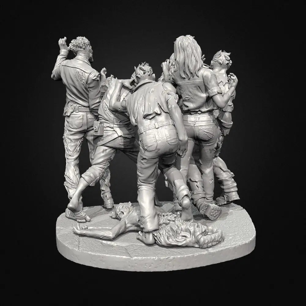 75mm Zombie, 5 Figures, Resin Model Figure Kit, Fantasy Theme, Unassembled and Unpainted