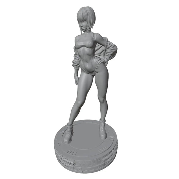 1/24 Woman in Ornate Shoulder Armor, Resin Model Figure Kit, Anime Theme, Unassembled and Unpainted