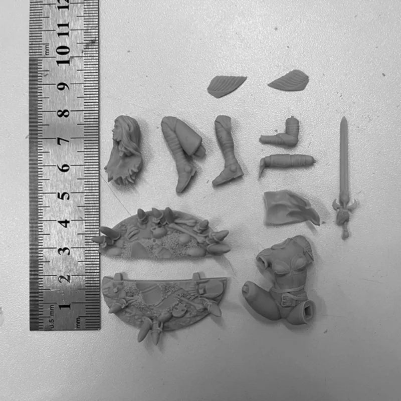 1/24 Female Warrior with Wings, Resin Model Figure Kit, Fantasy Theme, Unassembled and Unpainted