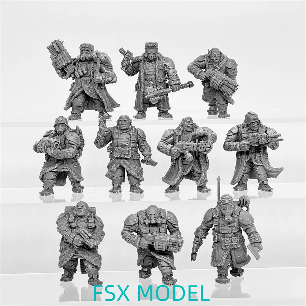 32mm Mutant Warriors, 10 Figures, Resin Model Figure Kit, Sci-Fi Theme, Unassembled and Unpainted