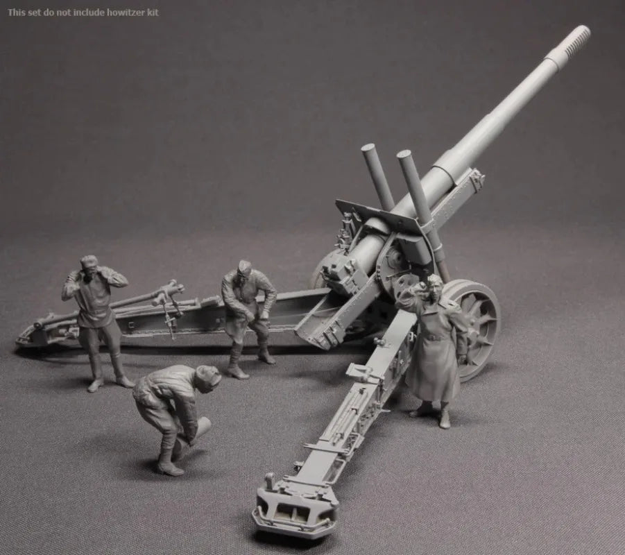 1/35 WWII Soviet Mountain Gun Crew, 4 Figures, Resin Model Figure Kit, Unassembled and Unpainted