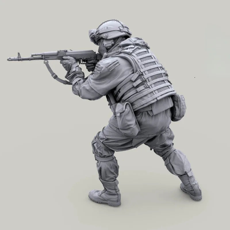 1/35 Modern Russian Operator Firing Rifle, Resin Model Figure Kit, Unassembled and Unpainted