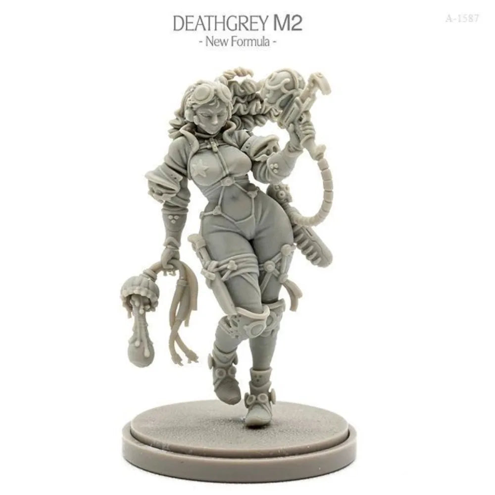38mm Steampunk Female Warrior, Resin Model Figure Kit, Fantasy Theme, Unassembled and Unpainted