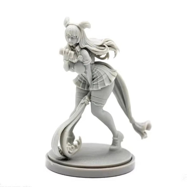 38mm Cat-Girl Warrior with Flowing Hair, Resin Model Figure Kit, Anime Theme, Unassembled and Unpainted