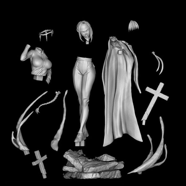 Chainsaw Girl, Resin Model Figure Kit, Anime Theme, Unassembled and Unpainted