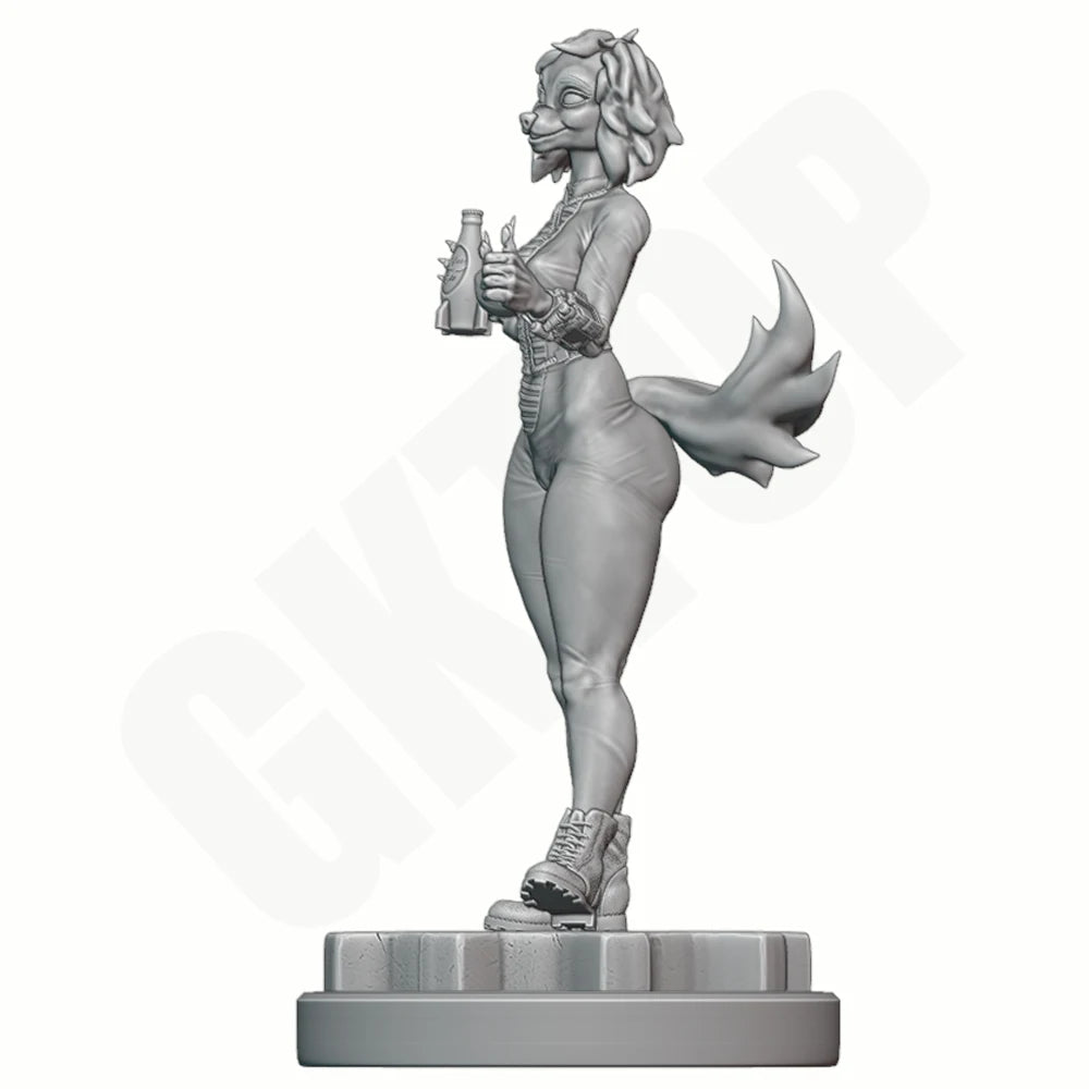1/24 Fantasy Fox Warrior, Resin Model Figure Kit, Unassembled and Unpainted