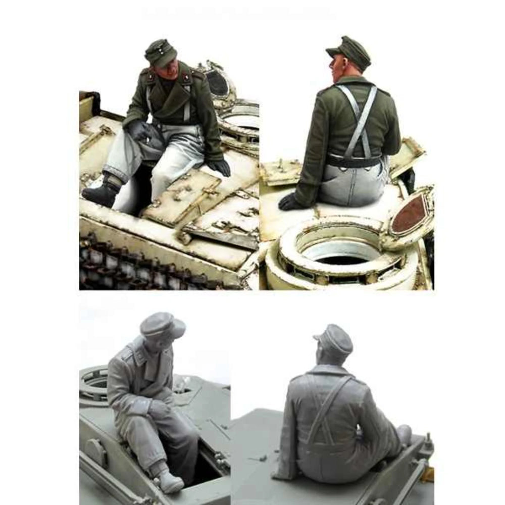1/35 WWII German StuG Gunner and Commander, 2 Figures, Resin Model Figure Kit, Unassembled and Unpainted