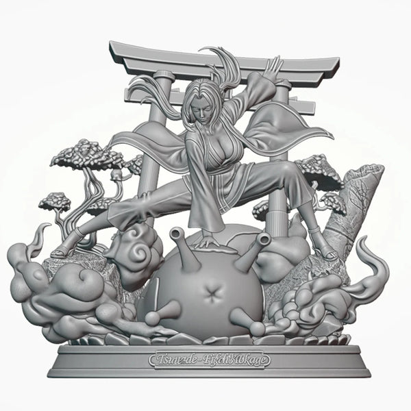 1/24 Sorceress with Hammer and Toadstools, Resin Model Figure Kit, Fantasy Theme, Unassembled and Unpainted
