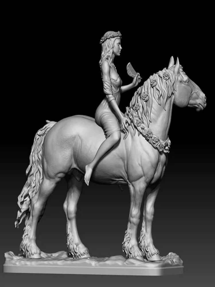 1/32 Ancient Slavic Mounted Warrior, Resin Model Figure Kit, Unassembled and Unpainted