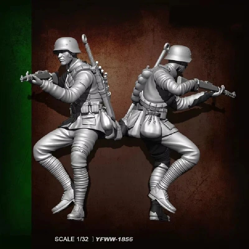 1/32 WWII Soldier, Resin Model Figure Kit, Unassembled and Unpainted