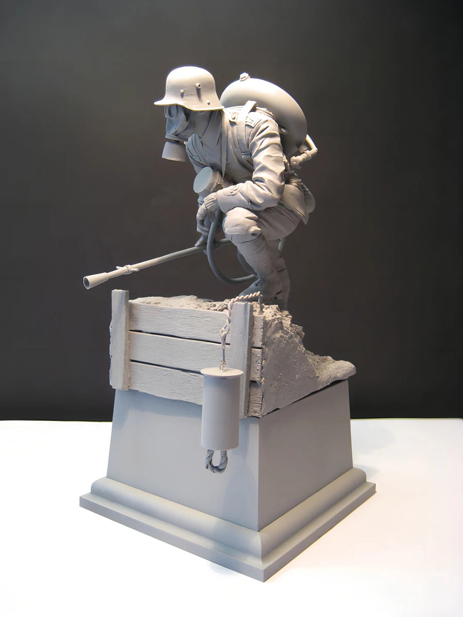 WWI Soldier on Rocky Terrain — 1/16 Resin Diorama