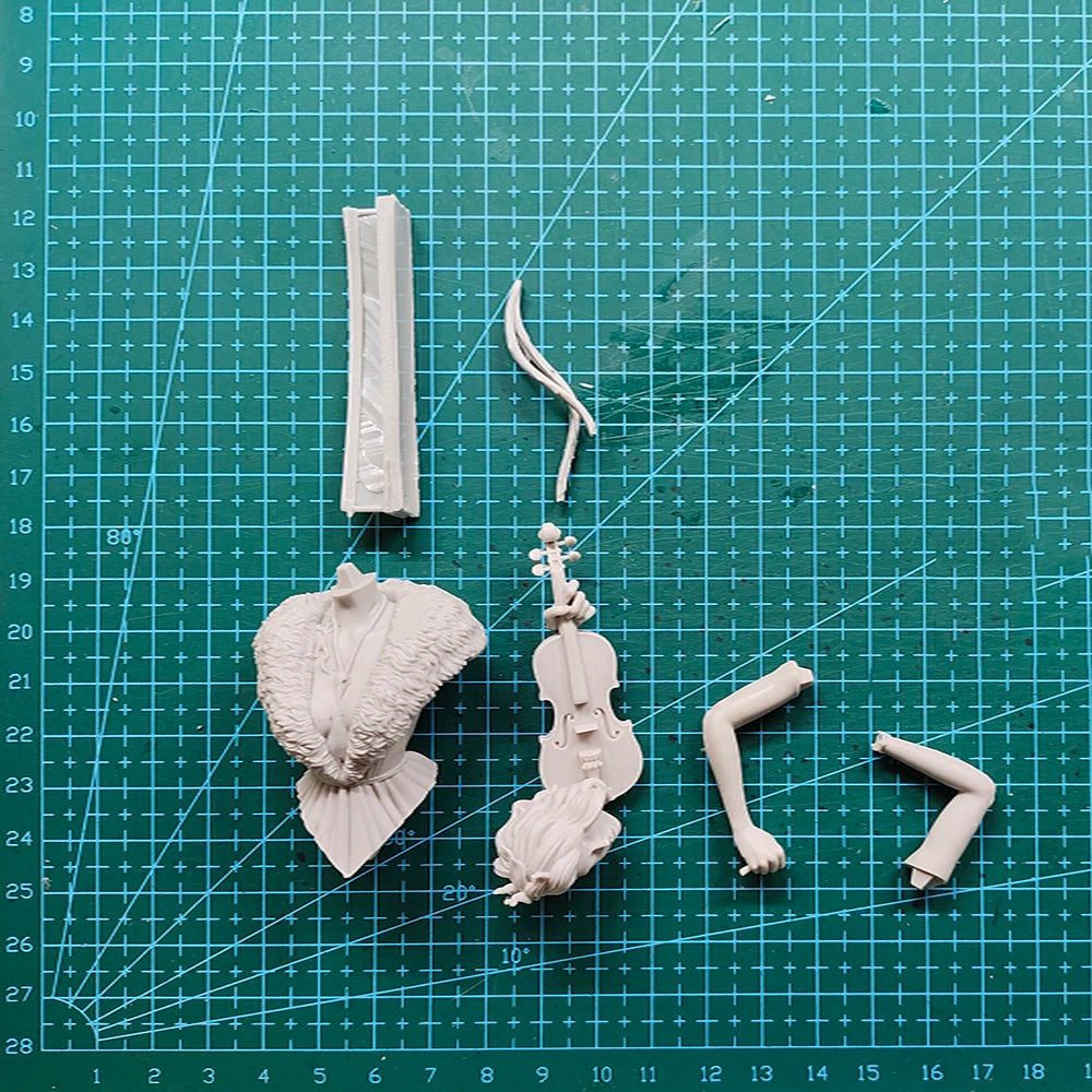1/12 Female Musician, Resin Model Bust Kit, Fantasy Theme, Unassembled and Unpainted