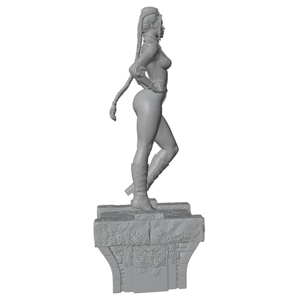 1/24 Female Fantasy Warrior with Long Hair, Resin Model Figure Kit, Fantasy Theme, Unassembled and Unpainted
