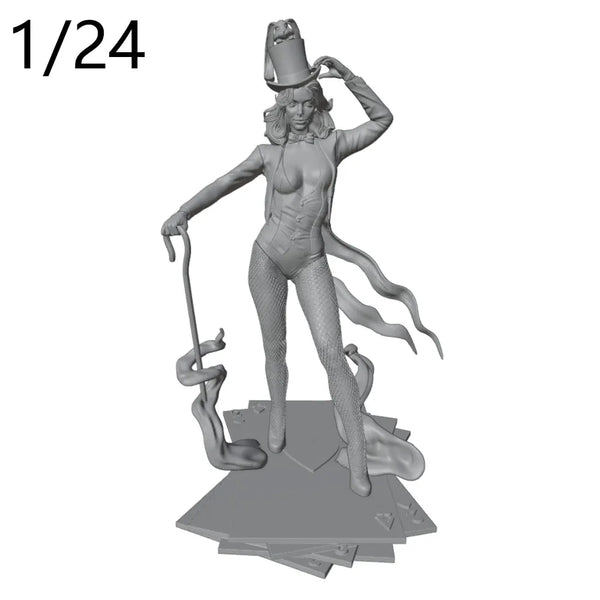1/24 Pinup Female Magician, Resin Model Figure Kit, Unassembled and Unpainted