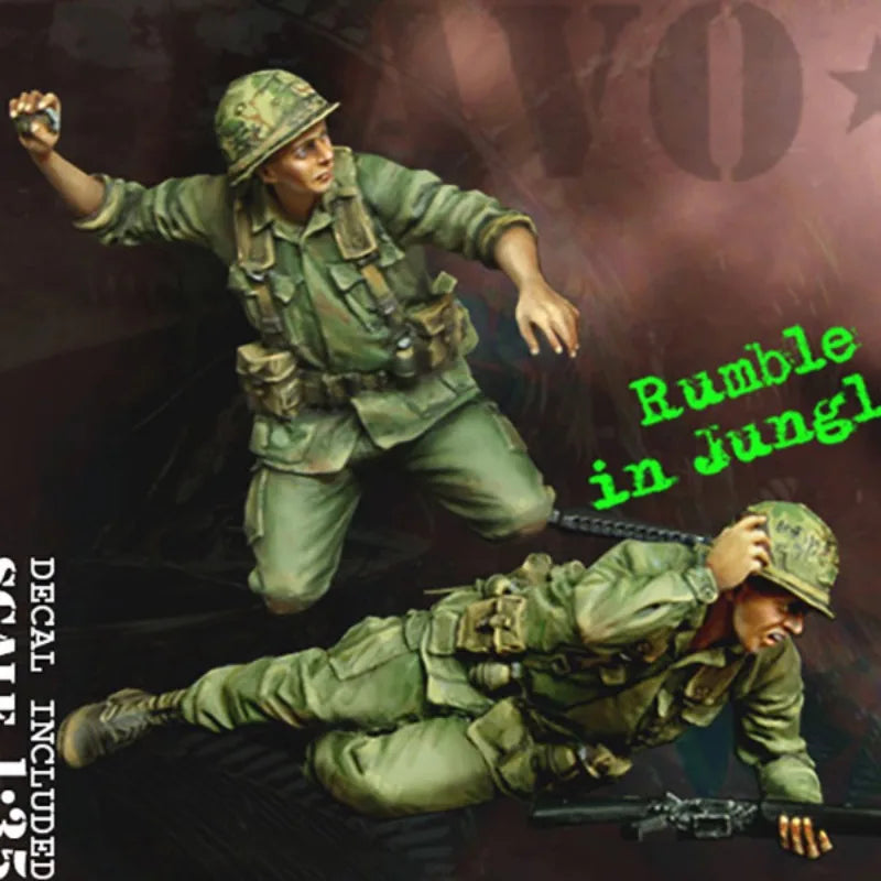 1/35 Vietnam War US Infantry Patrol, 2 Figures, Resin Model Figure Kit, Unassembled and Unpainted