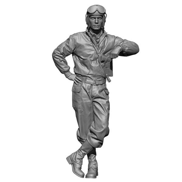 1/35 WWII US Aviator with Goggles, Resin Model Figure Kit, Unassembled and Unpainted