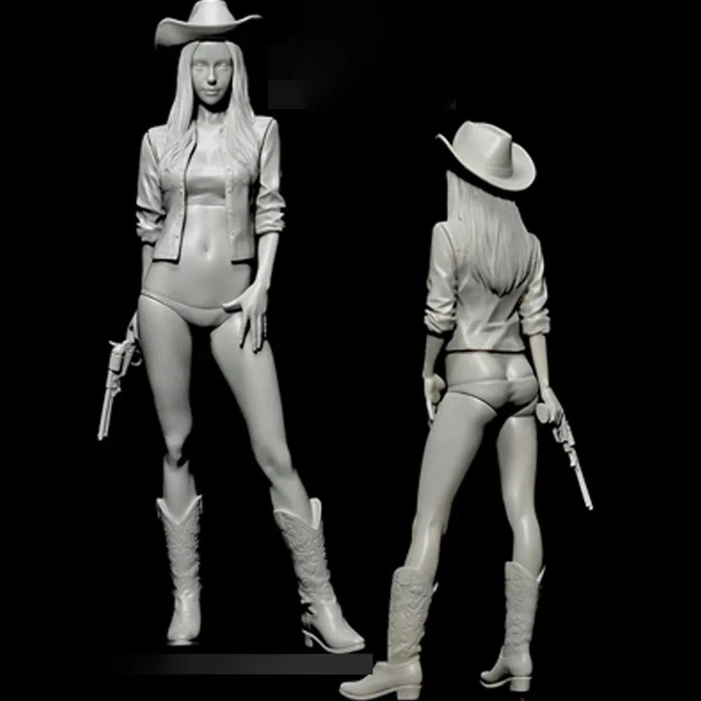 1/12 American Civil War American Frontier Cowgirl, 2 Figures, Resin Model Figure Kit, Unassembled and Unpainted