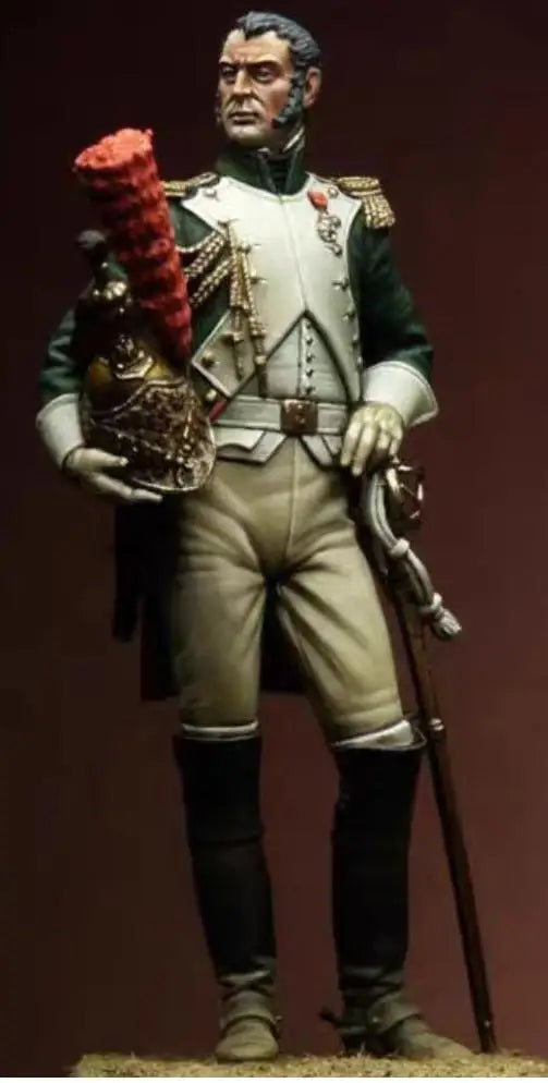 1/24 Napoleonic General in Bicorne at Attention, Resin Model Figure Kit, Unassembled and Unpainted