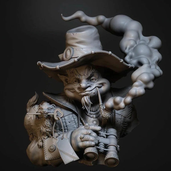 1/10 Ralph Steampunk Character, Resin Model Bust Kit, Fantasy Theme, Unassembled and Unpainted