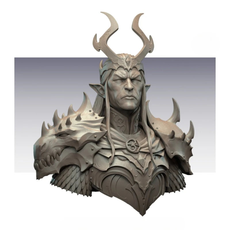 1/12 Demon Warrior, Resin Model Bust Kit, Fantasy Theme, Unassembled and Unpainted
