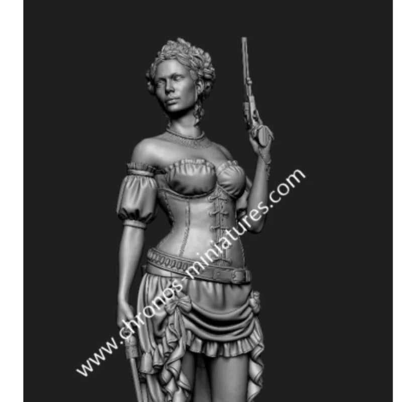 1/24 Warrior Female, 2 Figures, Resin Model Figure Kit, Fantasy Theme, Unassembled and Unpainted