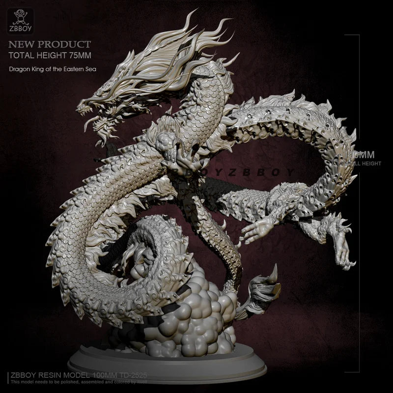 100mm East Sea Dragon King, Resin Model Figure Kit, Fantasy Theme, Unassembled and Unpainted