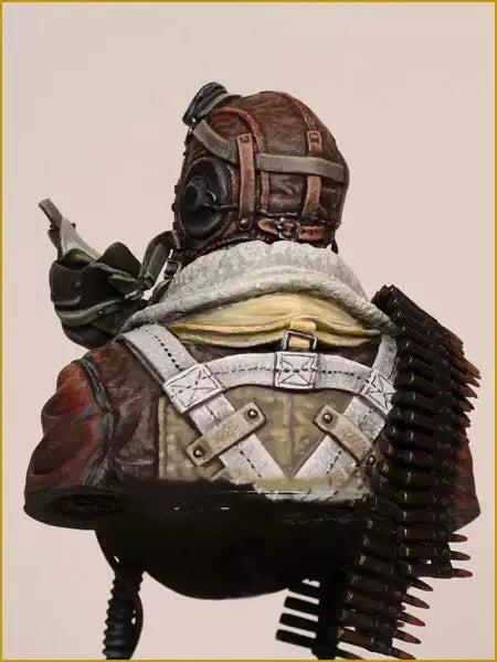 1/10 Aviator with Ammo Bandoliers, Resin Model Bust Kit, Sci-Fi Theme, Unassembled and Unpainted