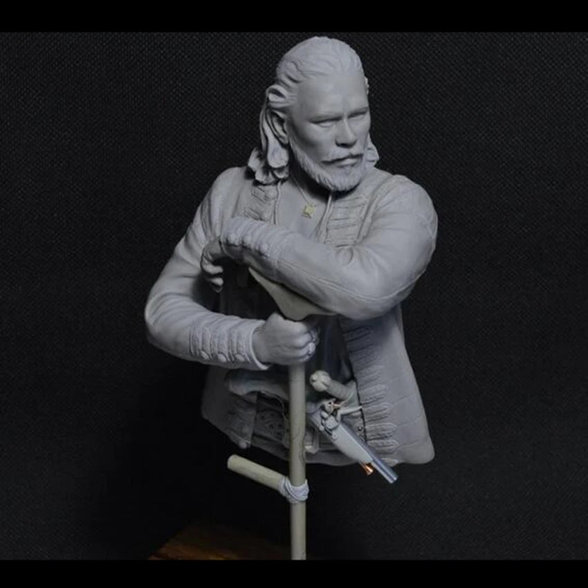 1/10 Ancient Viking Warrior with Braided Hair and Axe, Resin Model Bust Kit, Unassembled and Unpainted