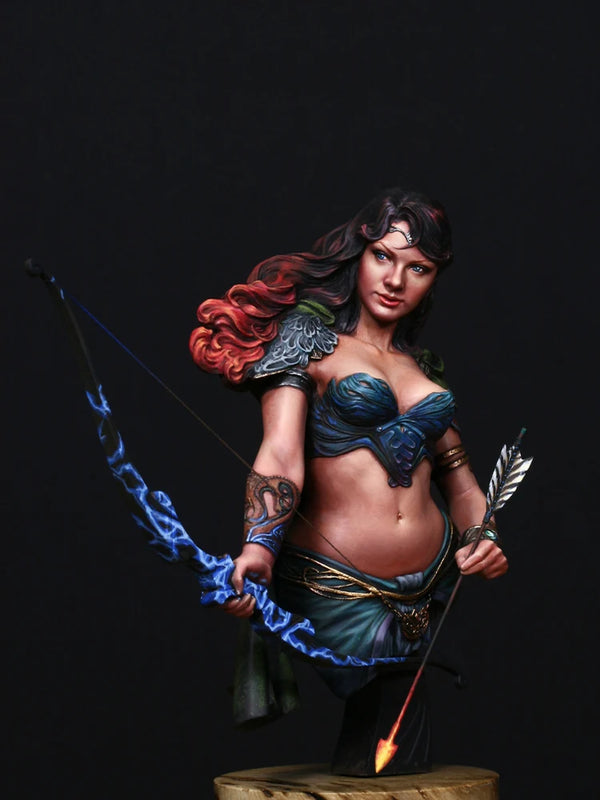 1/10 Female Fantasy Archer, Resin Model Bust Kit, Fantasy Theme, Unassembled and Unpainted