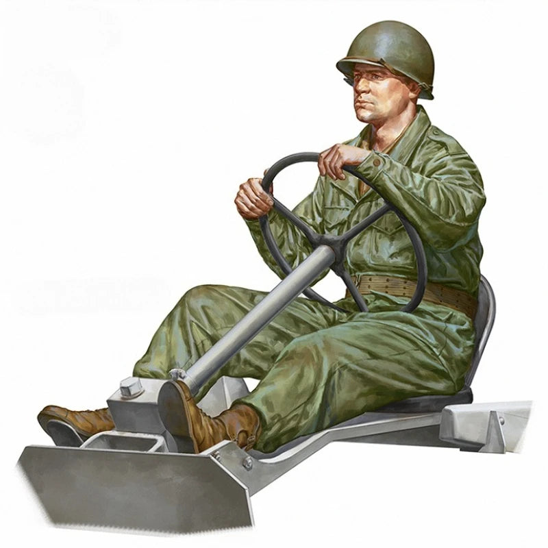 1/16 WWII Allied US M8 Armored Vehicle Driver, Resin Model Figure Kit, Unassembled and Unpainted