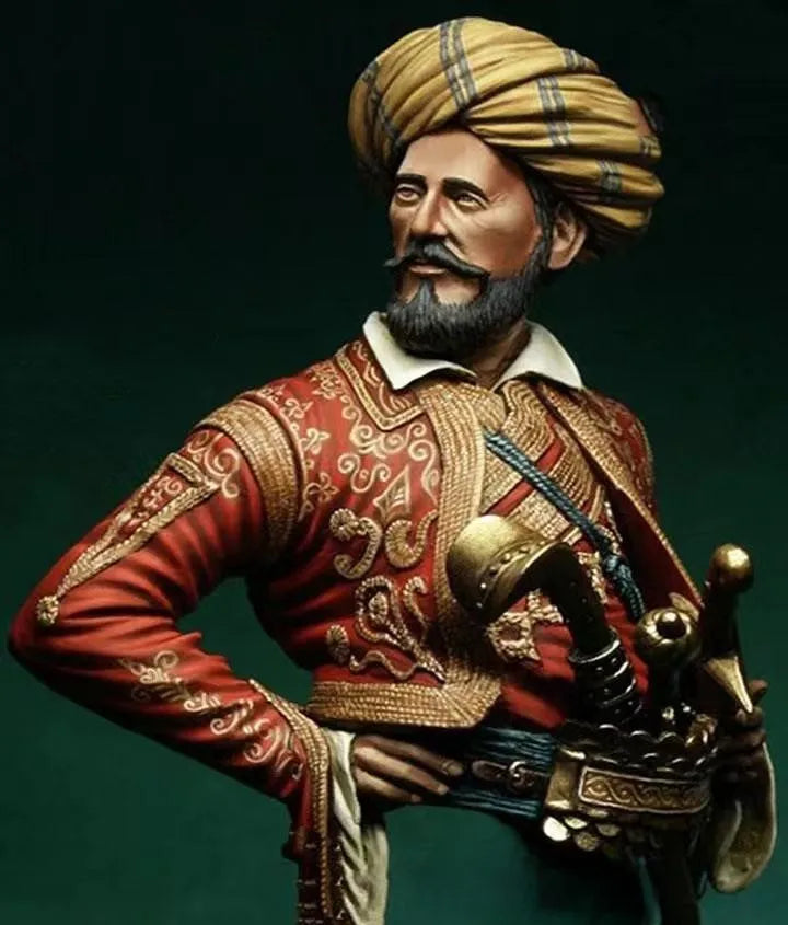 1/10 Ottoman Historical Military Officer, Resin Model Figure Kit, Military Theme, Unassembled and Unpainted