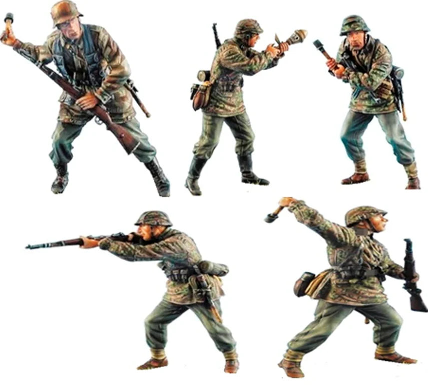 1/35 WWII US Infantry Squad Assaulting, 5 Figures, Resin Model Figure Kit, Unassembled and Unpainted