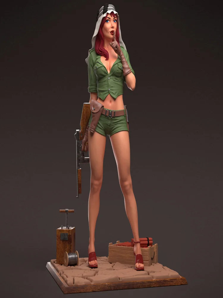 1/24 Medieval Fantasy Female Warrior, Resin Model Figure Kit, Unassembled and Unpainted