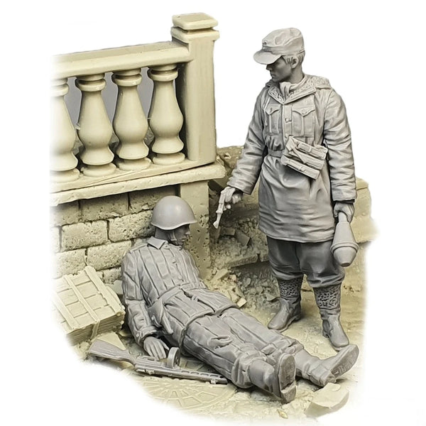 1/35 Modern Contemporary Soldiers Combat Poses, 2 Figures, Resin Model Figure Kit, Unassembled and Unpainted