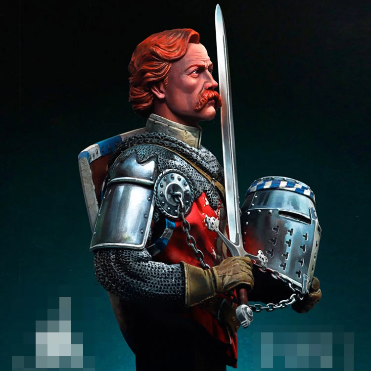 1/12 Medieval William Wallace, 2 Figures, Resin Model Bust Kit, Unassembled and Unpainted