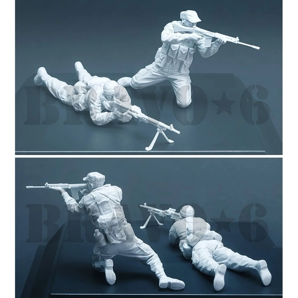 1/35 Modern Rhodesian Infantry in Combat Assault, 3 Figures, Resin Model Figure Kit, Unassembled and Unpainted