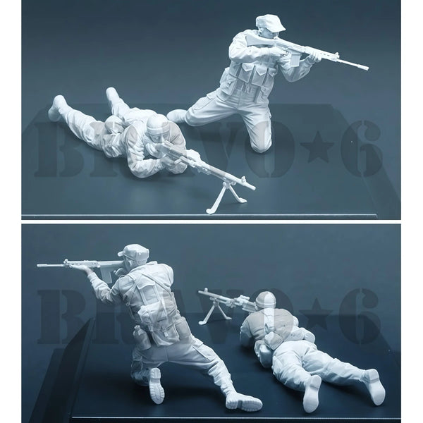 1/35 Modern Rhodesian Infantry in Combat Assault, 3 Figures, Resin Model Figure Kit, Unassembled and Unpainted