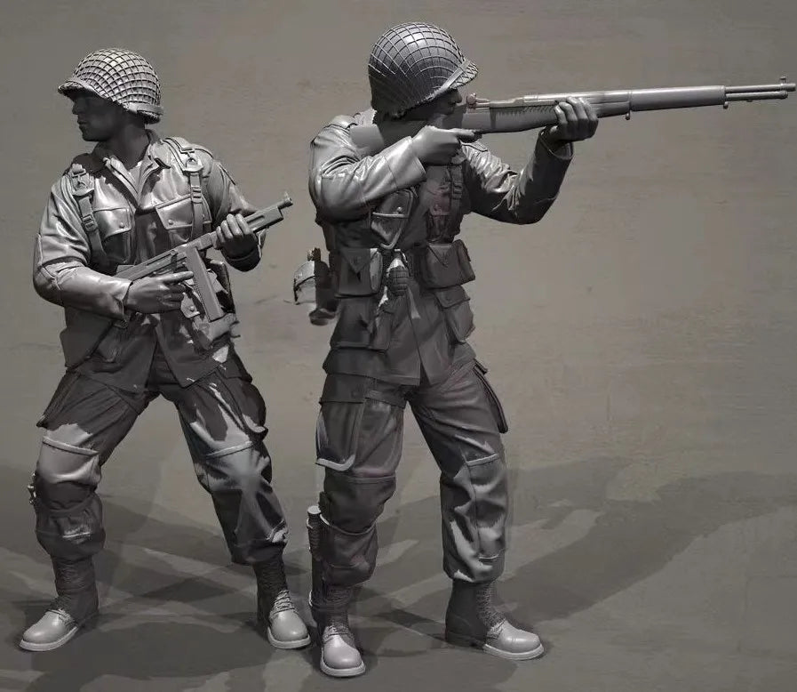 1/35 Modern Infantrymen Ready and Aiming, 2 Figures, Resin Model Figure Kit, Unassembled and Unpainted