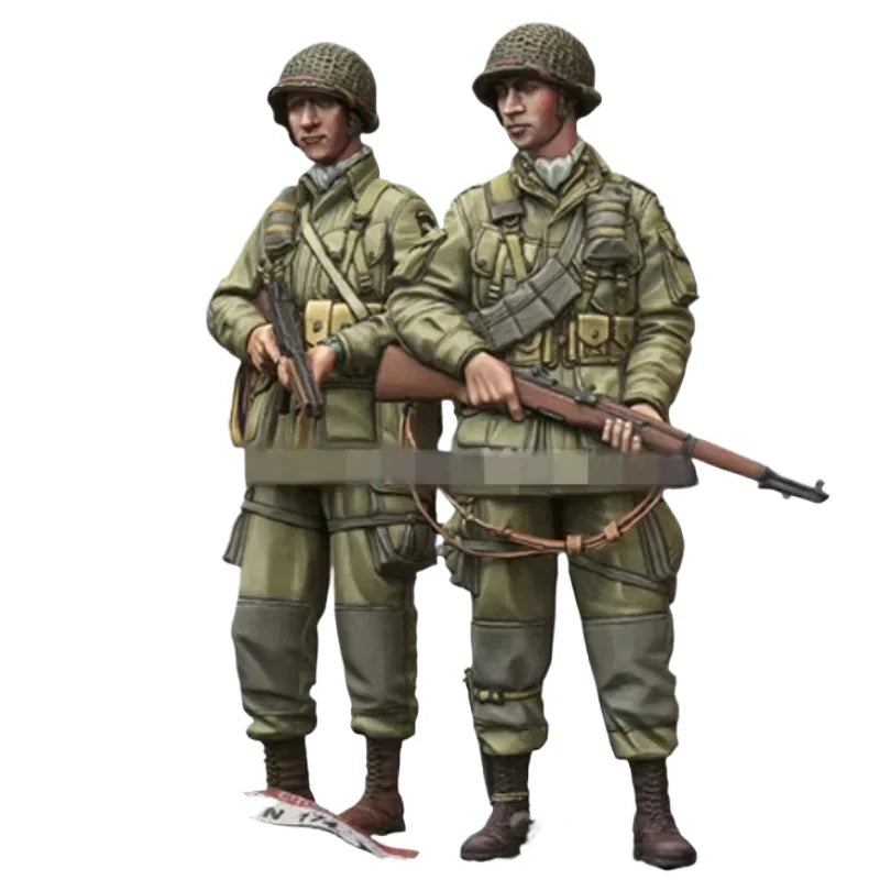 1/35 WWII US Airborne, 4 Figures, Resin Model Figure Kit, Unassembled and Unpainted