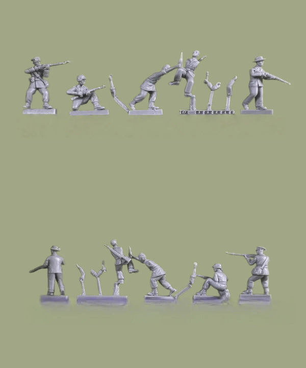 1/72 Infantry Soldiers, 10 Figures, Resin Model Figure Kit, Military Theme, Unassembled and Unpainted